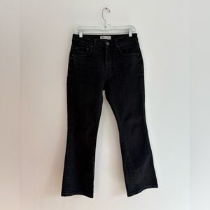 ZARA Mini Flare Cropped Jeans Black Classic Rodeo Western Closet Staple Travel 4